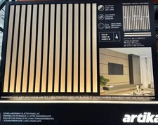 (4-PACK) ARTIKA Sonolok Sound-Absorbing Slatted Wall Panel Kit - Oak And Black