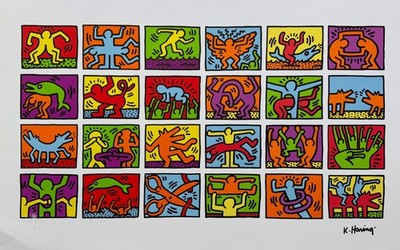 KEITH HARING RETROSPECTIVE Facsimile Signed Large Pop Art
