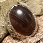 Vintage Sterling Silver Yamani Agate Artisan Ring – Thunderbird Design