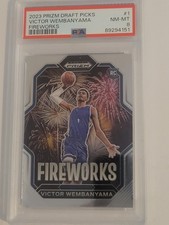 Wembanyama Rookie Panini Fireworks Psa 8...matching numbers..