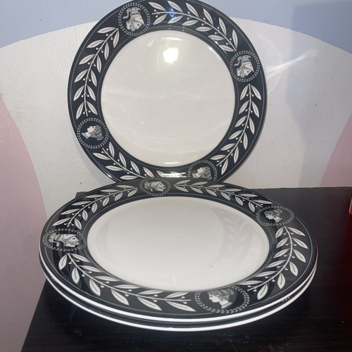 SET OF 9 VINTAGE VICTORIA & BEALE OLYMPIA BLACK CHARGERS, 12" Porcelain