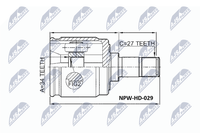 NTY Gelenksatz, Antriebswelle NPW-HD-029 FüR Honda