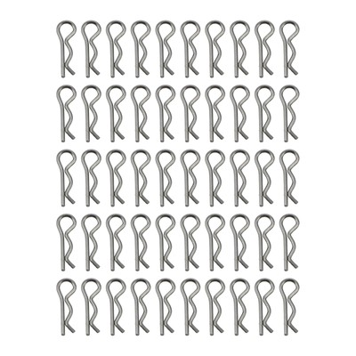 Sscon 50Pcs M1*16mm R-Shaped Pins Steel Cotter Pins Hitch Pin Clips