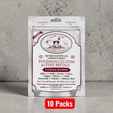 10 packs of Cape Cod Metal Polishing Cloths - 2 in each pouch total of 4 cloths