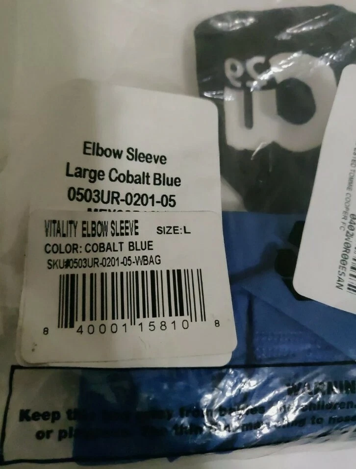 Tommie Cooper Women's  Elbow Compression Sleeve Large/Cobalt Blue - Image 3 of 3