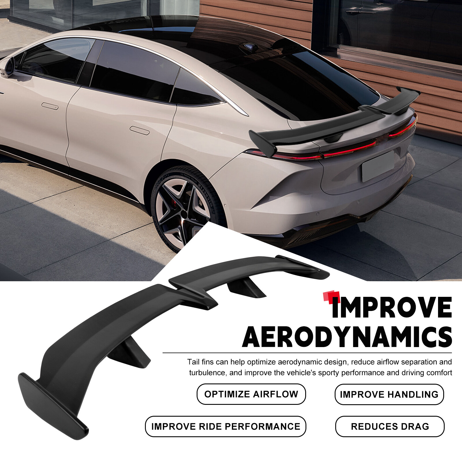 55" PRO Style Rear Trunk Spoiler Wing Drill-free For Lamborghini Urus 2018-2025
