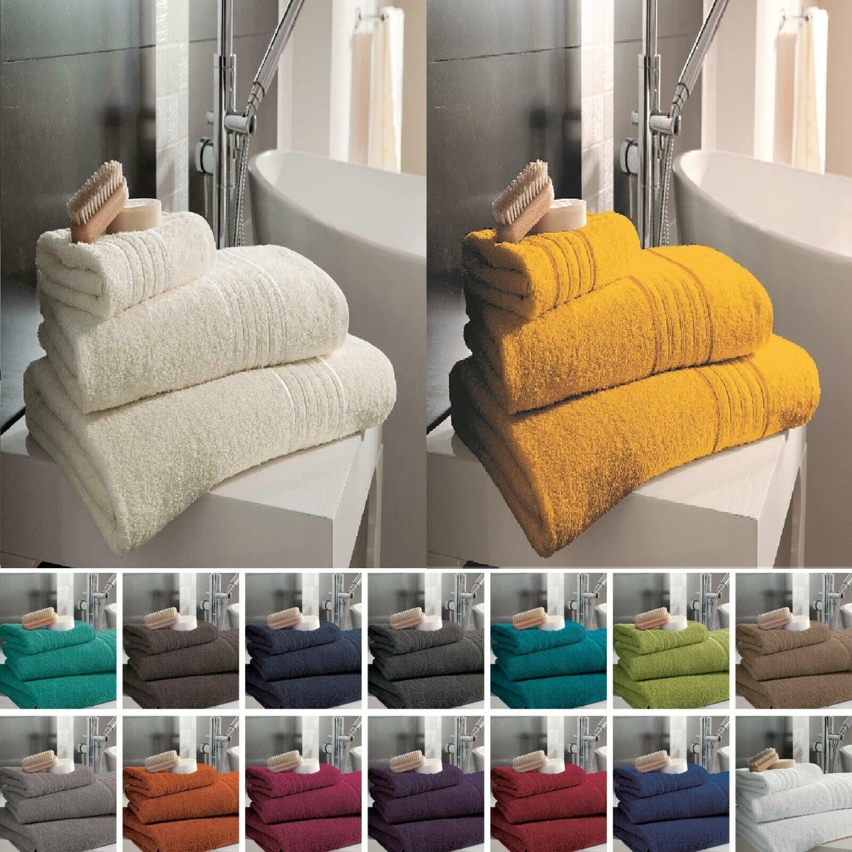 100% Egyptian Cotton Hampton Face Hand Bath Towels Jumbo Bath