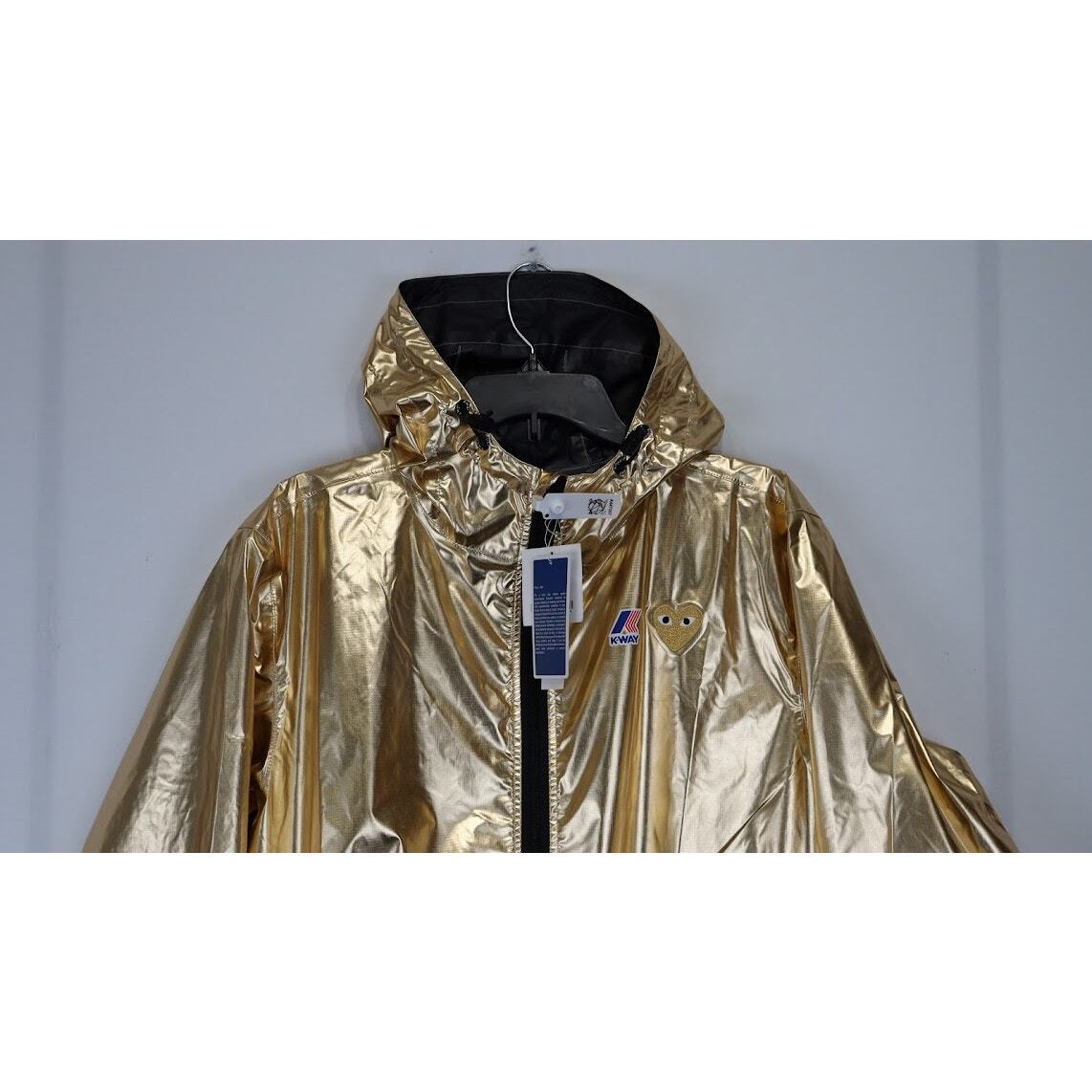 Play Comme Des Garcons Full Zip Jacket K-way in Gold BNWT Large | eBay