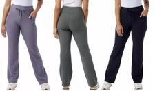32 Degrees Women's Wide Leg Ribbed Semi-Flare Yoga Pants