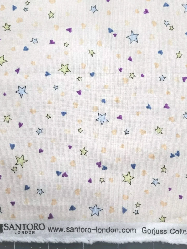 Gorjuss Collection by Santoro-London Multi Color Stars On Cream Fabric 2 Yards - Image 4 of 4