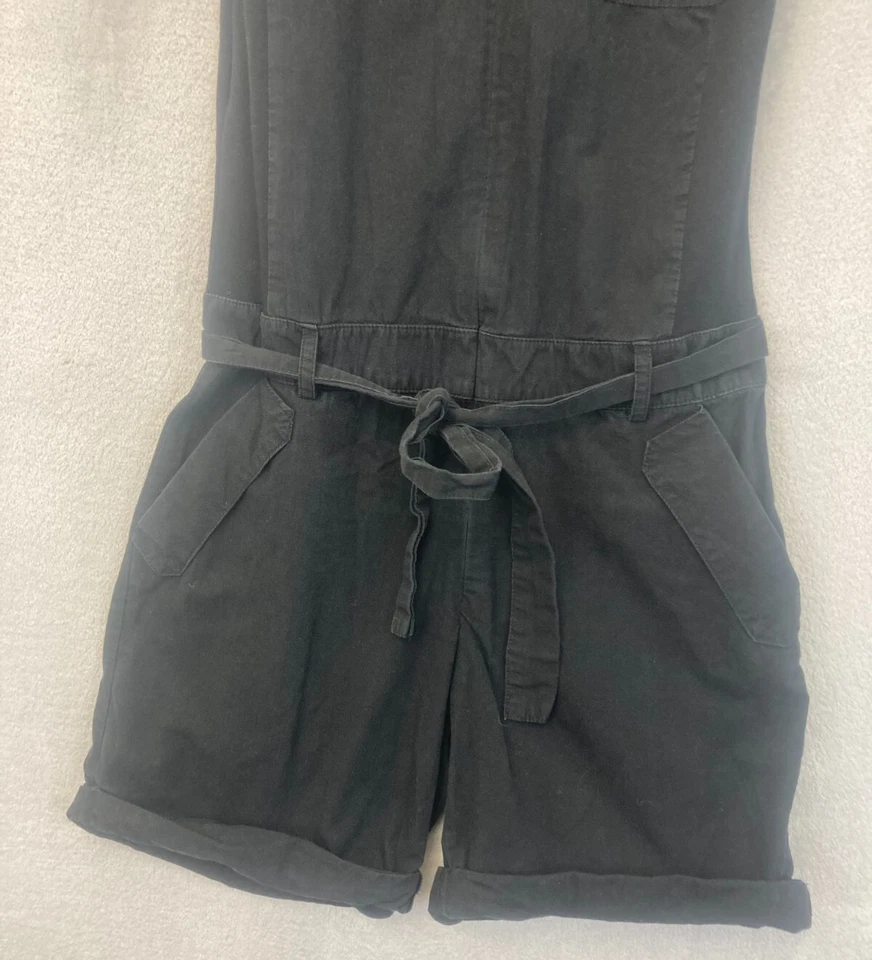 Mameluco Zara Hombre Cinturón Para Hombre Pequeño Negro Manga Corta Elastizado Pantalones Cortos Mono Foto 4 de 4