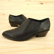 Gianni Bini Women's Cowboy Booties Sz 6 M Black Leather Western Cowgirl Outdoor