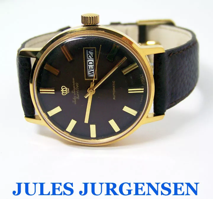 Vintage Gold Plated JULES JURGENSEN Mens Automatic DAY DATE Watch