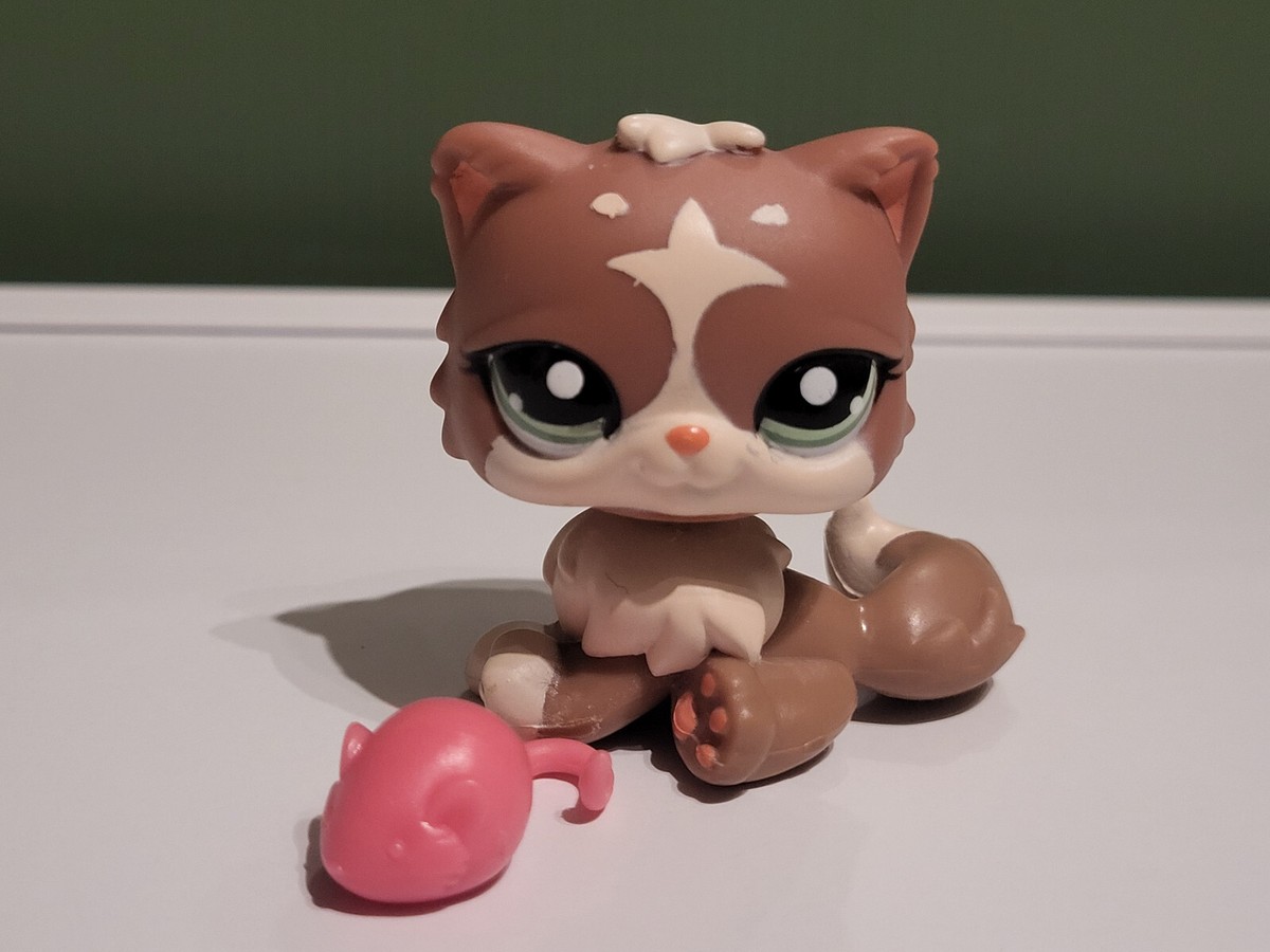 Lttlest Pet Shop Par of Persan Cats #428 & #1673 w/Perch