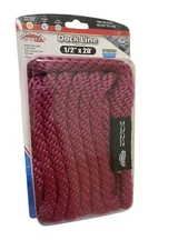 Boater Sports 1/2" x 20'  Burgundy Dock Line  Part# 52393
