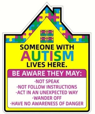 Autism Awareness Fensteraufkleber - Design auswählen - Sicherheitswarnung für erste Reaktion