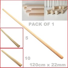 Wood Wooden Broom Handles Thick Brush Support Flower Flag Pole Long1.2m x 22mm