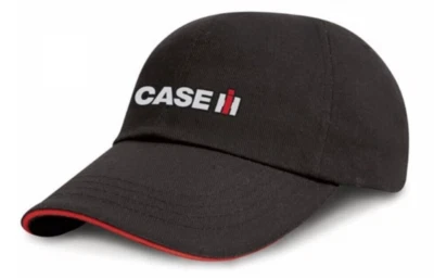 GENUINE CASE IH LUXURY L/P BRUSHED COTTON BASEBALL CAP BLACK/RED (CIH4015X)