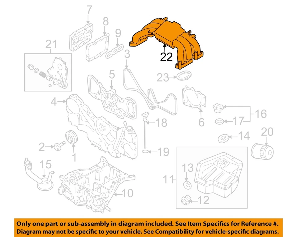2006 2007 Subaru Tribeca OEM Intake Manifold 3.0L - Image 3 of 4
