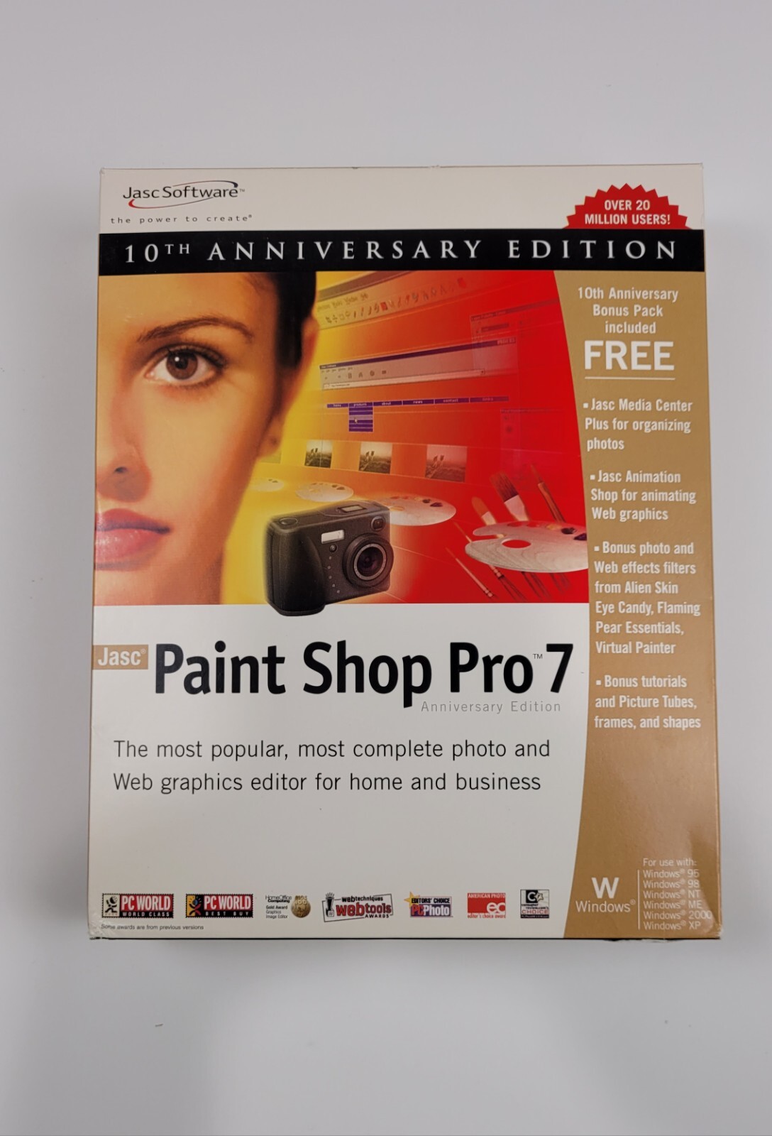 Jasc Paint Shop Pro 7 10th Anniversary Edition Photo Editor Software