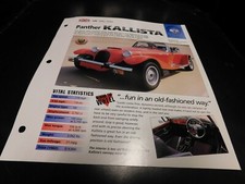 1982-1990 Panther Kallista Spec Sheet Brochure Photo Poster 89 88 87 86 83 84