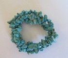 Fashion Bracelet-stretchy- turquoise stones - 3 braided strands