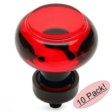 10 Pack Cosmas 6355ORB-R Oil Rubbed Bronze Red Glass Cabinet Knob
