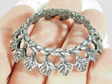 Sphere Display Stand LEAF Design Pewter Color Small Size