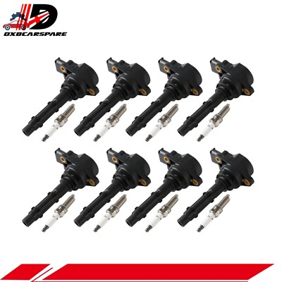 (8) Ignition Coil +(8) Spark Plugs for Mercedes-Benz E550 G550 S550 V8 UF535