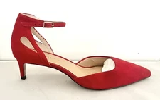 NEW Banana Republic Red Suede Side Cutout Kitten Heel Pump Size 6, Never Worn!