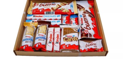 Kinder Bueno Hamper Box with White Chocolate and Kinder personalised large gift