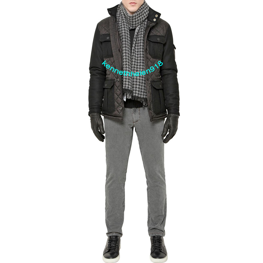 ARMANI JEANS QUILTED NYLON & FLANNEL PUFFER JACKET MENS SIZE S