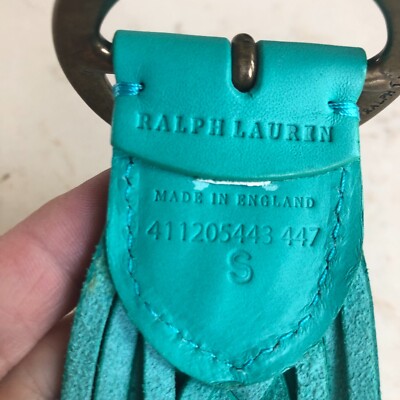 Ralph Lauren Made in England Genuine Leather Belt Turquoise  display picture 2