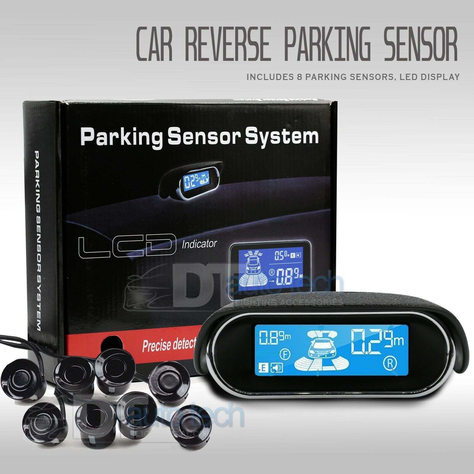 Parking Sensor Detector de carro Display de LED automático Kit de sensor de  estacionamento Assistência reversa Monitor de radar de backup Detector de  carro de estacionamento