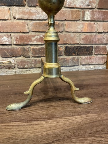 Paar antike Vintage Federal Style Messing Kamin Andirons - Bild 7 von 24