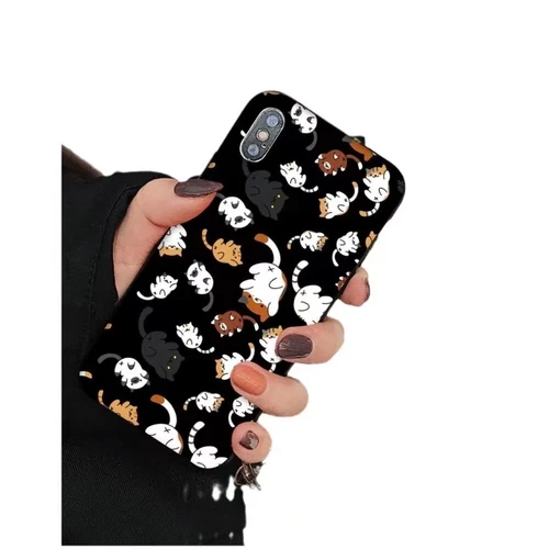 Cartoon Cat Pattern Phone Case For iPhone 15 Pro Max 14 11 12 13 XS XR 8 7 Cover - Picture 12 of 33