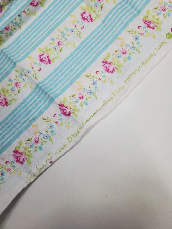 Tela Tanya Whelan Zoey's Jardín Rayas Floral Casa Coser Edredón MEDIA YARDA Foto 2 de 2