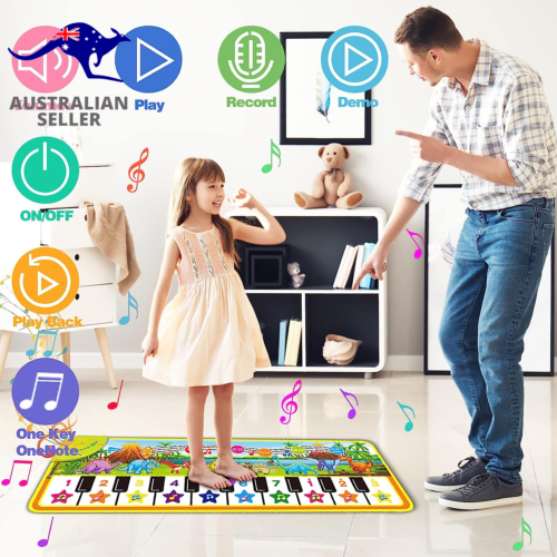 Piano Mat for Kids, 110Cm*36Cm Piano Keyboard Mat Carpet Touch Playmat with 10 D - Picture 4 of 12