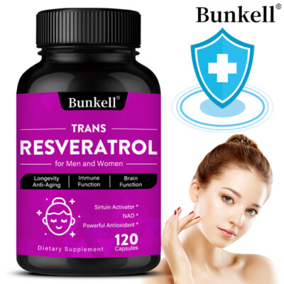 Trans-Resveratrol 500mg Vitamin C Anti-Aging, Entzündungshemmend, Antioxidativ