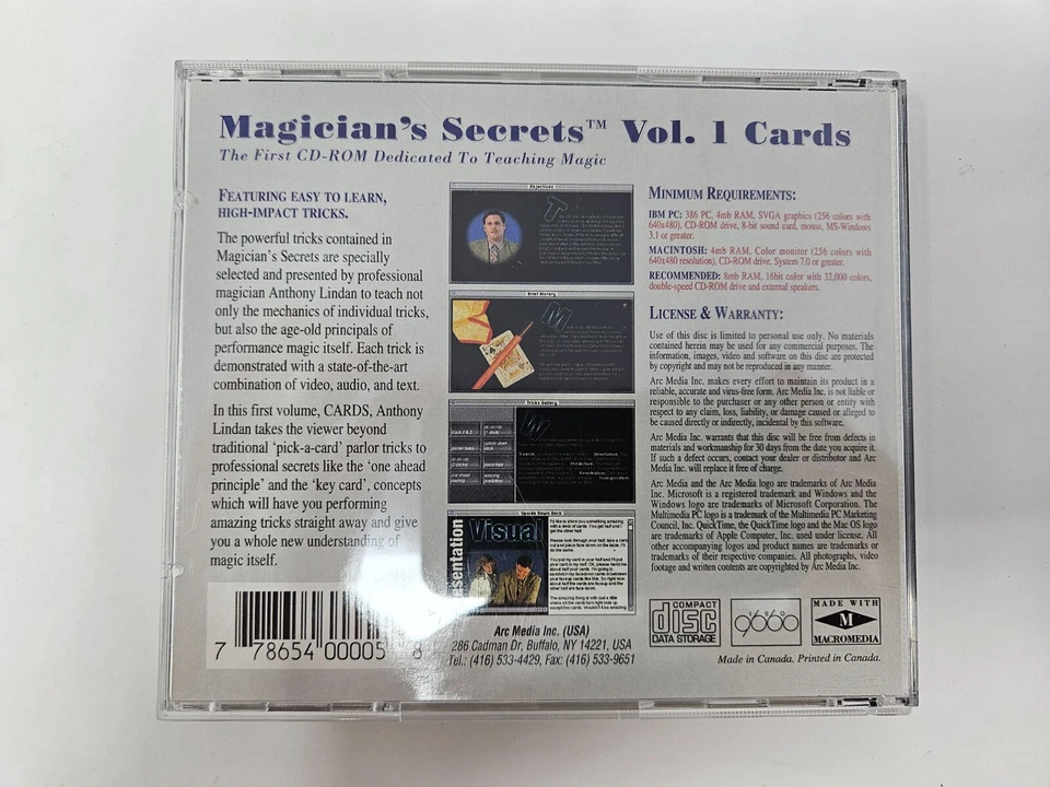 Magicians's Secrets Cards Volume 1 - Anthony Lindan - PC CD-ROM 1994 - Image 2 of 4