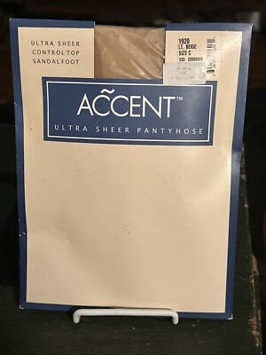 Accent Sheer Panty Hose Size C Light Beige New in Package Nylons