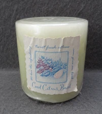 NEW White Barn Co Bath & Body Works Cool Citrus Basil 3" Pillar Candle VTG Wick