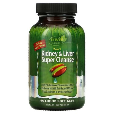 Irwin Naturals 2-in-1 Kidney & Liver Super Cleanse, 60 Softgels