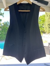 Prada Milano Men's Black Formal Solid Vest Regular Size Made in Italy