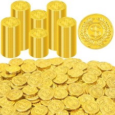120 PCS Plastic Gold Coins for Kids - Pirate Party Supplies Classroom Rewards