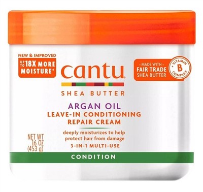 (2 PACK) Cantu Argan Oil Leave-In Conditioner Repair Cream 16 Ounce