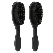 Mozeat Lens Hair Brush, 2 PCS Natural Boar Bristle, ABS Handle Bristle