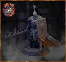Paladin Miniature DnD Pathfinder Holy Crusader Flaming Sword Holy Knight