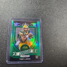 2021 Panini Prizm Draft Picks - Crusade Green Prizm #164 Trey Lance (RC)