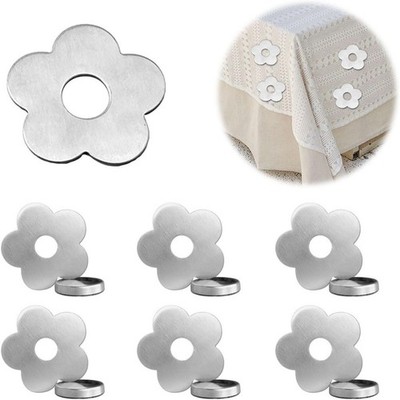 6 Stück Magnetische Tischdeckenhalter mit Blumenmuster für Outdoor Esszimmer